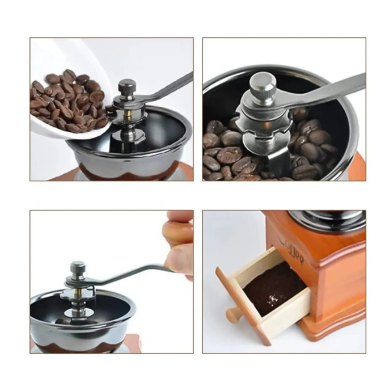 Molino De Café Manual Portátil De Madera