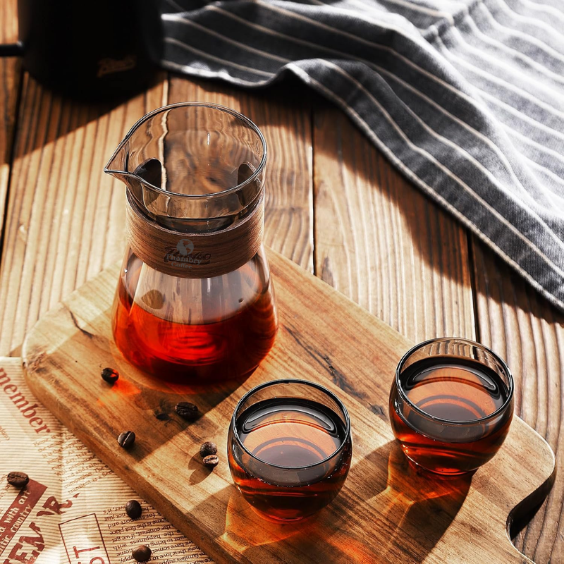 Jarra Servidor Café Vidrio Borosilicato Estilo Japones 370ml