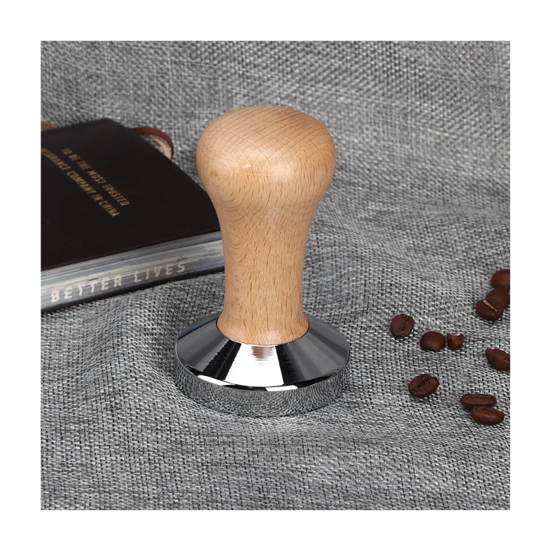 Tamper Café 58mm Acero Inoxidable Madera